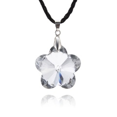 Fashion Peach Blossom Crystal Necklace Jewelry White