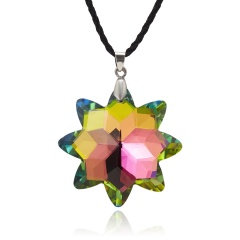 Octagonal Star Crystal Necklace Chain Lenght 45+4CM Colorful