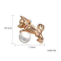 Rinhoo Cute Small Dog Brooches for Women and Kids Enamel Animal Brooch Pin Coat Dress Accessories Bijouterie Broches Gift Gold