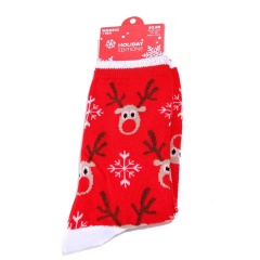 Christmas Lovely Socks Women Men Gift Santa Claus Elk Snowflake Warm Winter Xmas Red