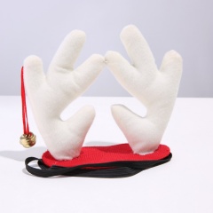 Christmas reindeer horns dog pet ornaments accessories red