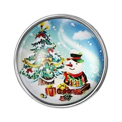 Snowman Tree Christmas Time Gemstone Button Bracelet Accessories Christmas tree