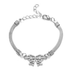 RINHOO 925 Silver Jewelry Bracelets For Women Fashion Bangle Wedding Banquet Butterfly Owl Key Flower Dragonfly Cross Bracelets Bracelet 7