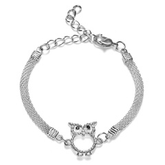 RINHOO 925 Silver Jewelry Bracelets For Women Fashion Bangle Wedding Banquet Butterfly Owl Key Flower Dragonfly Cross Bracelets Bracelet 1