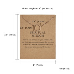 Fashion Geometric Polygon Paper Card Necklace Short Chain Women Jewelry Party Spiritual wisdom