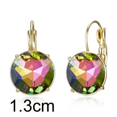 Cute Geometric Round Earring Crystal Circle Ear Clip for Women Girl Jewelry mulit