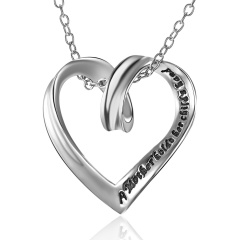 Fashion Silver Heart Shape Pendant Necklace Alloy Jewelry Wholesale Heart