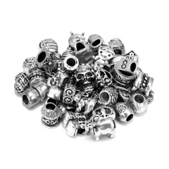 1000g Alloy Diy Spacer Beads Accessories antique silver Mottled hole:5-8mm about 410PCS/Lot 1000g/Lot(410pcs)