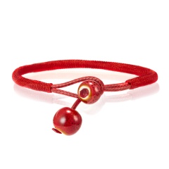 Ceramic Beads Adjustable Weaving Rope Chain Bracelet Red
