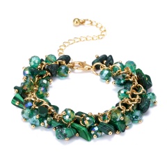 RINHOO Charm Bracelets & Bangles With Natural Stones Gold Color Bracelet Femme for Women Jewelry Personalized Purple Bracelet Green