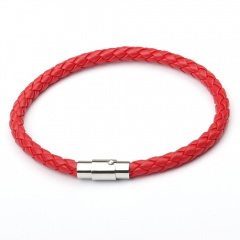 Fashion Leather Bracelet Magnet Clasp Bangle Wholesale Red