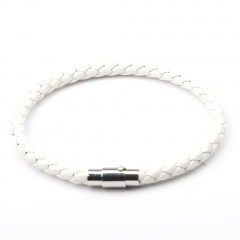 Fashion Leather Bracelet Magnet Clasp Bangle Wholesale White