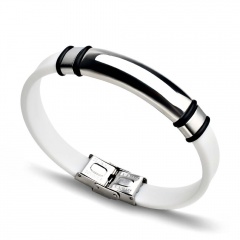 Punk Leather Stainless Steel Bracelets white 2