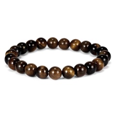 8 mm Gemstone Beads Handmake Elastic Bracelet Tigereye