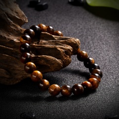 Rinhoo Trendy Natural Stone Love Purple Bead Bracelet Vintage Charm Round Chain Beads Bracelets Jewelry For Women Friend Gift Brown