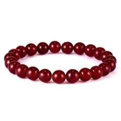 8 mm Gemstone Beads Handmake Elastic Bracelet Red agate