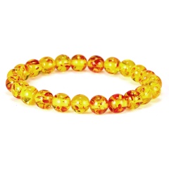 8 mm Gemstone Beads Handmake Elastic Bracelet Amber