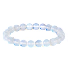 8mm Gemstone Beads Elastic Bracelet Opal