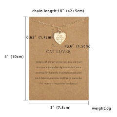 animal footprint love necklace silver