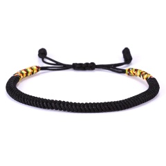 Tibetan Buddhist Love Lucky Handmade Knots Rope Tibetan Bracelets Black