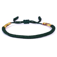 Tibetan Buddhist Love Lucky Handmade Knots Rope Tibetan Bracelets Green