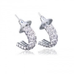 Wholesale Gemstone Earring Rhinestone Earring Silver #1