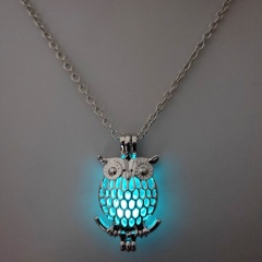 Charm Glow In The Dark Owl Animal Pendant Necklace Luminous Women Jewelry Owl-Green
