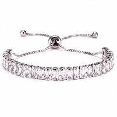 3mm CZ Crystal Tennis Bracelet Zircon Bracelet & Bangle Chains Crystal Gold Strand Bracelets For Women Female Jewelry Gift SILVER