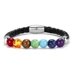 2019 Newst 7 Chakra Bracelet Men Black Lava Healing Balance Beads Reiki Buddha Prayer Natural Stone Yoga Bracelet For Women chakra bracelet  2
