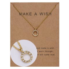 Paper card diamond long strip star pendant clavicle chain necklace NC18Y0493-G2