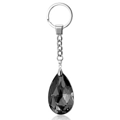 Water drop crystal keychain Black