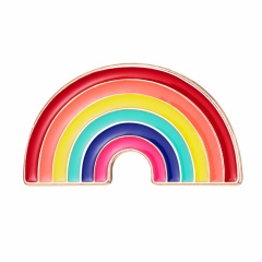 Rinhoo Colorful Enamel Pin Brooches For Women Cartoon Heart Mini Rainbow Metal Brooch Pins Denim Hat Badge Collar Pin Jewelry Rainbow