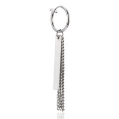 1PC Punk Geometric Circle Earrings Chain Tassel Single Men Earrings Jewelry Tassel