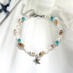 Rinhoo Shell Starfish Anklets for Women Beach Anklet Leg Beads Handmade Bohemian Foot Chain Boho Jewelry Sandals Gift Anklet 1