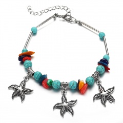 Rinhoo Shell Starfish Anklets for Women Beach Anklet Leg Beads Handmade Bohemian Foot Chain Boho Jewelry Sandals Gift Anklet 2