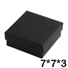 Square Cotton Filled Gift Boxes Jewellery Cardboard Box For Earring Necklace Bracelet Black 7*7*3cm