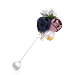 Rinhoo Elegant Women Rose Flower Pearl Brooches Cloth Costume Colorful Flower Pins Wedding Birthday Party Lady Trendy Brooches rose4