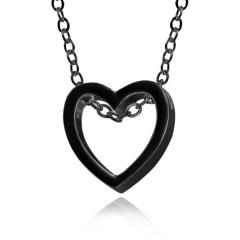 Charm Women's Hollow Heart Necklace Pendant Choker Fashion Lovers Jewelry Gift Black