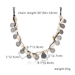 Fashion Women Boho Choker Collar Pendant Chain Bib Necklace Jewelry Beige