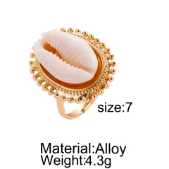 925 Silver Ocean Wave Flower Heart Hollow Fashion Ring Size 7 Women Adjustable Lady Jewelry 7-Shell