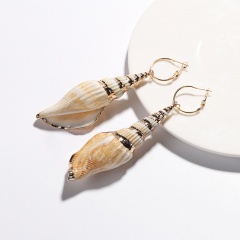 Natural Shell Stud Earrings Boho Pearl Dangle Drop Summer Beach Jewelry Conch