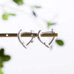 Exaggeration Silver Crystal Stud Earrings Heart V Dangle Party Womens Fashion Jewelry V