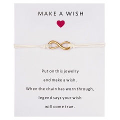 Wish Card Forever Love Infinity 8 Bracelet for Lovers Red String Charm Bracelets Women Men's Wish Jewelry Gift 5 Colors WHITE