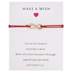 Wish Card Forever Love Infinity 8 Bracelet for Lovers Red String Charm Bracelets Women Men's Wish Jewelry Gift 5 Colors RED