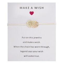 Wish Card Alloy Gold Color Pineapple Charm Bracelet for Lovers Red String Weave Bracelets Women Men's Wish Jewelry Gift 5 Colors WHITE