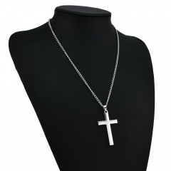 Stainless Steel Cross Link Chain Men Metal Gold/Silver Pendant Necklace Jewelry Silver