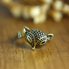 Size 7 Vintage Men's Gold Gothic Punk Charm Animal Opening Finger Rings Jewelry Size 7 fox