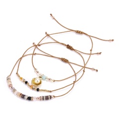 3pcs/set Leave Star Seashell Tassel Charm Beads Bracelets For Women Boho Multilayer Crystal Bead Bracelet Jewelry Party Gift pearl