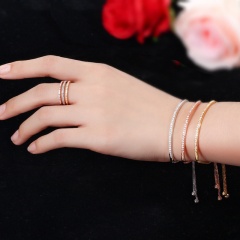 Zircon Curved Bracelet Adjustable Bracelets fashion Jewelry For Women Girl Bracelets rose gold