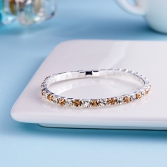 Rhinestone Bracelet Fashion Bridal Jewelry Charm Alloy Bracelet Classic Accessories Gift light brown
